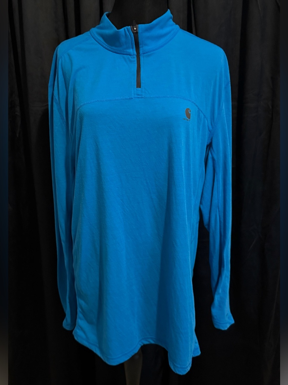 Carhartt Women's Long Sleeve Quarter-Zip Pullover - Bright Blue